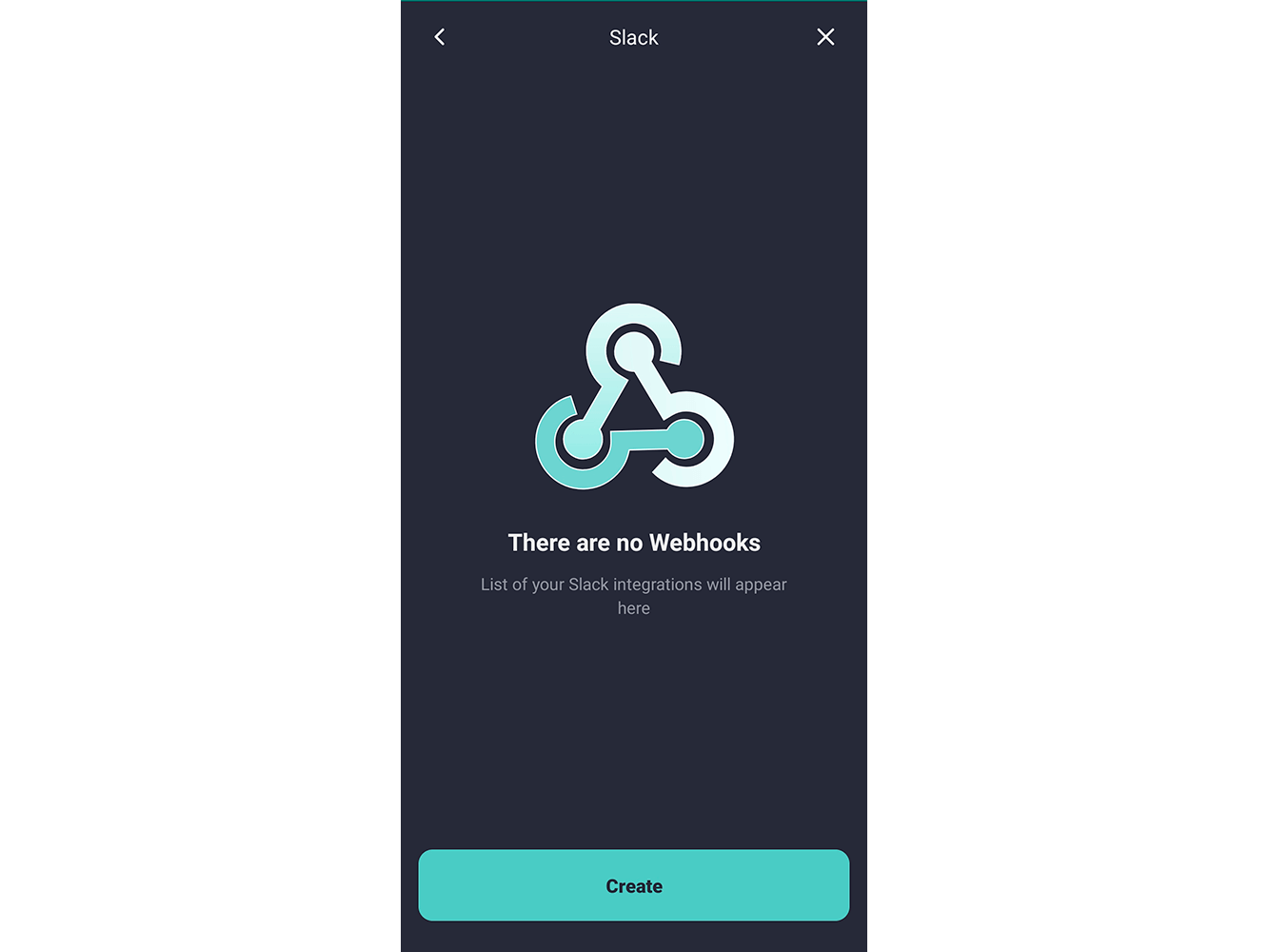 Slack notifications screen of the 2Smart Cloud mobile app