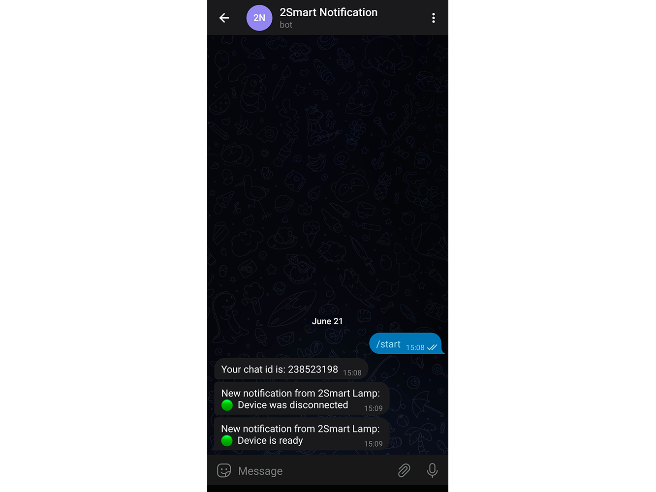 The 2Smart Notification Telegram bot