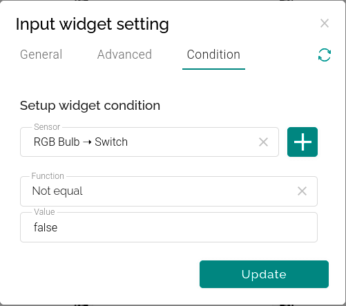 Ability to set up conditions for displaying or hiding tabs and widgets