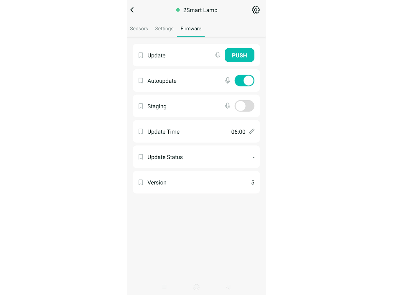 Firmware update settings